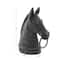 12&#x22; Black Polystone Horse Head Sculpture